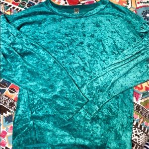 Free People green Milan Velvet Top